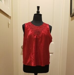 Cato Red Lace-Trimmed Camisole
